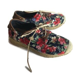 Sixty Seven 67 Floral Canvas Platform Shoes Leather Laces Sneakers 39 US Size 8
